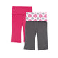 Yoga Sprout 2-Pack Baby Yoga Pants, Pink Medallion, 0-3 Months