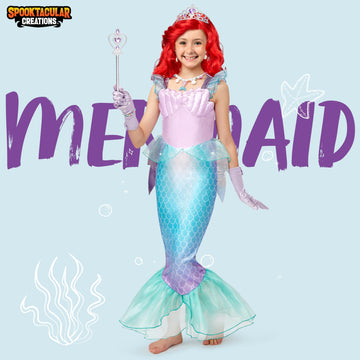 Spooktacular Creations Halloween Mermaid Costume For Girls, Purple Little Mermaid Dress, Princess Dress Up For Girls 4-6 Toddler