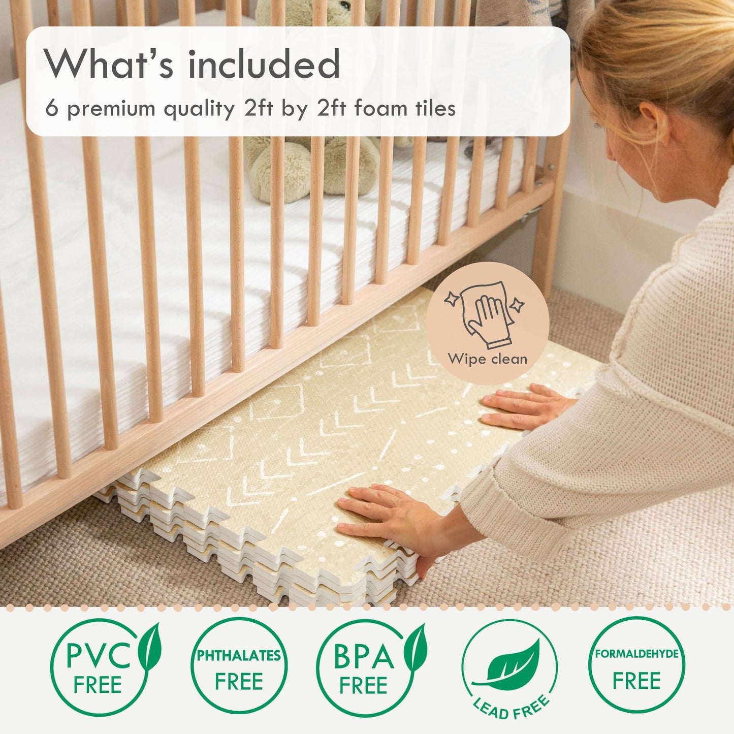Lillefolk Baby Foam Play Mat - Baby Playmat | Tiles For Kids Interlocking Mat - Foam Baby Mat For Babies & Toddlers - Non Toxic