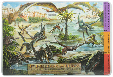 Painless Learning Educational Placemats For Kids Dinosaurs And Pterosaurs [Set Of 2]