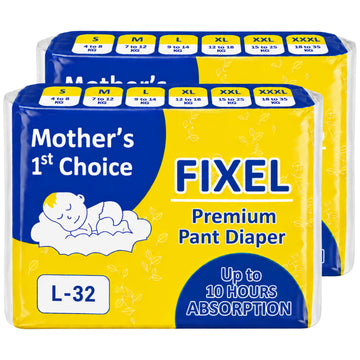 Fixel Baby Diaper Pants Large L Size Pack Of 2 (64 Pieces)