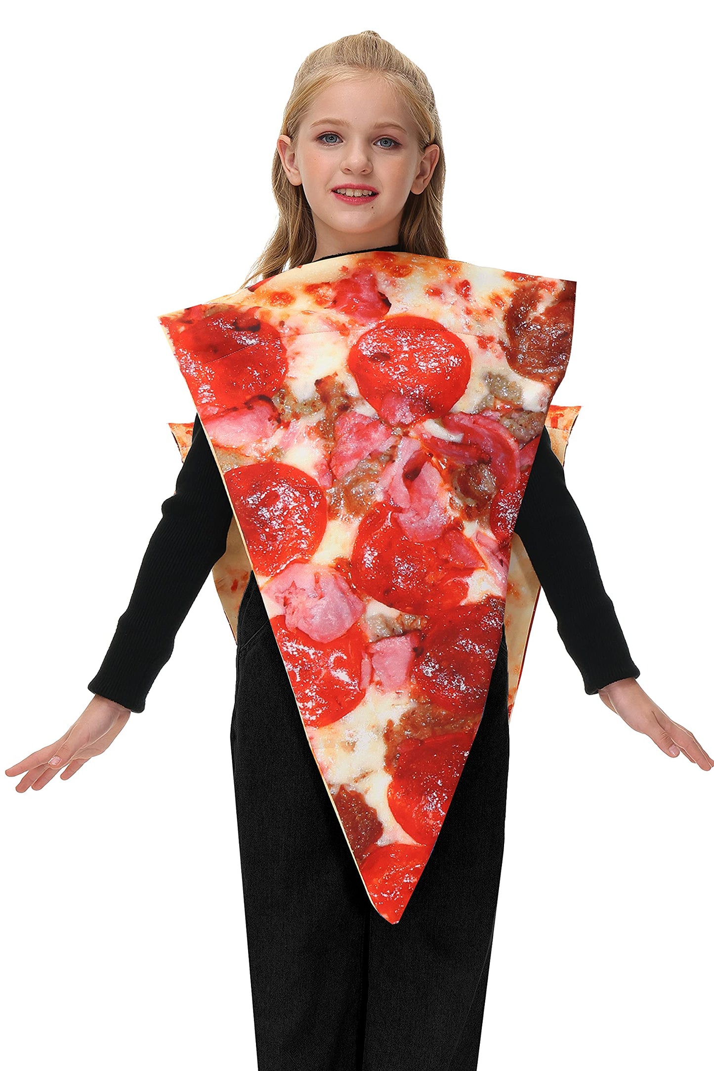 Aobute Halloween Kids Pizza Costume Girls Deluxe Unisex Child Slice Of Pizza Food Outfit Suit 8-10 Years
