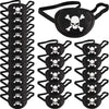 Chinco Pirate Eye Patches Black One Eye Skull Patches Silk Pirate Captain Eye Masks For Adults Halloween Party(24 Pieces)