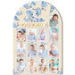 R HORSE My First Year Photo Display Wood Board - 3D Blue Elephant Baby s First Year Picture Frame, 12 Months Milestone Board Ne