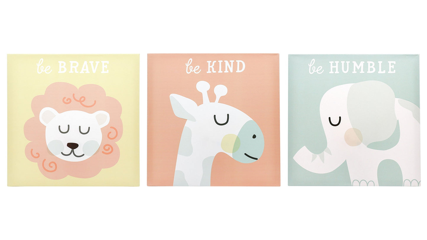 tiny ideas Pastel Animal Canvas Artwork - Postive Affirmations, Gender Neutral Nursery Wall D  cor, Gift For New And Expecting P