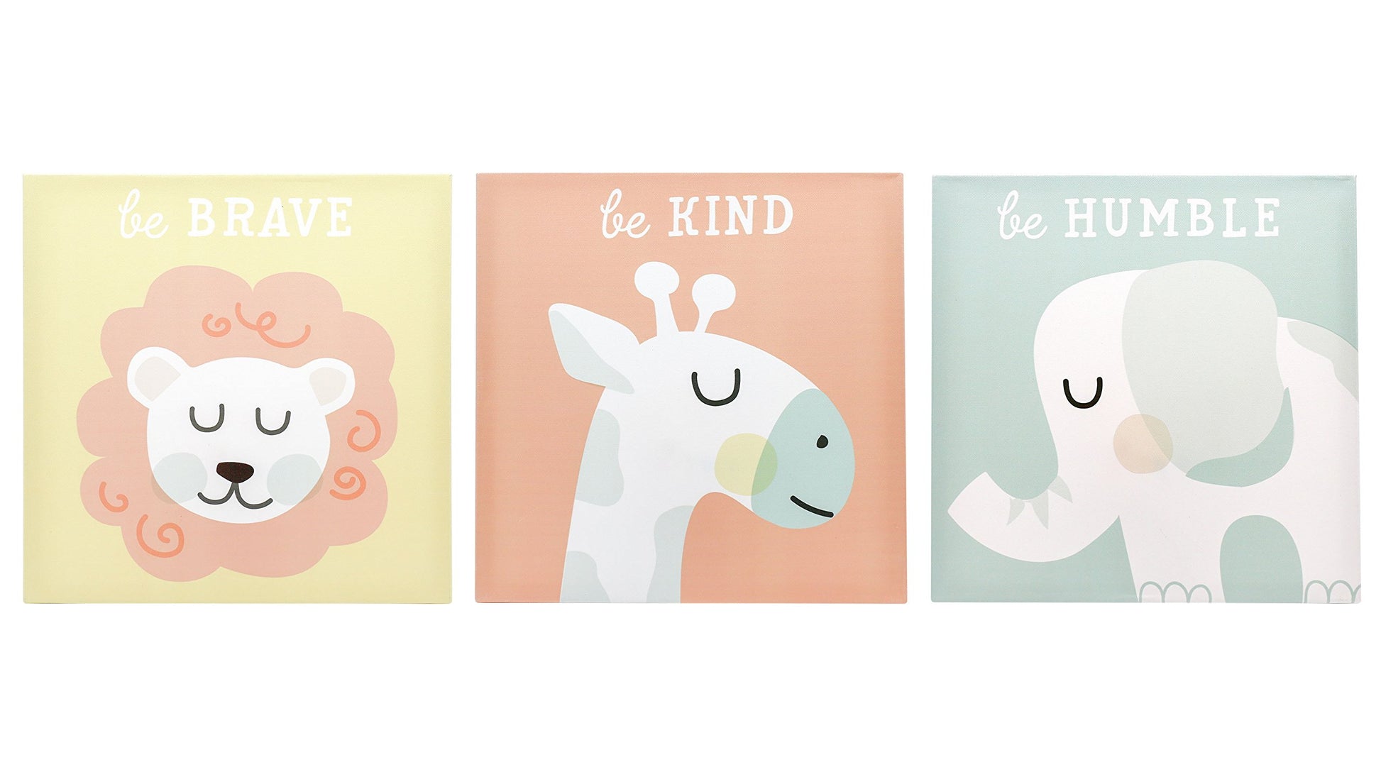 tiny ideas Pastel Animal Canvas Artwork - Postive Affirmations, Gender Neutral Nursery Wall D  cor, Gift For New And Expecting P