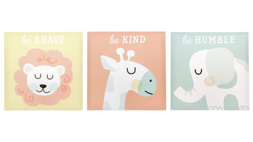 tiny ideas Pastel Animal Canvas Artwork - Postive Affirmations, Gender Neutral Nursery Wall D  cor, Gift For New And Expecting P