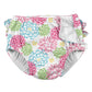 Ruffle Snap Reusable Absorbent Swimsuit Diaper-White Zinnia-18Mo