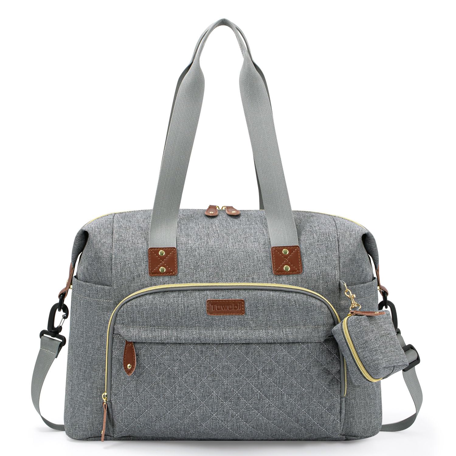 Tuwubi Diaper Bag Tote,Baby Diaper Bag with Pacifier Case Large Travel Diaper Tote Caddy for Mom and Dad Multifunction Large Bab