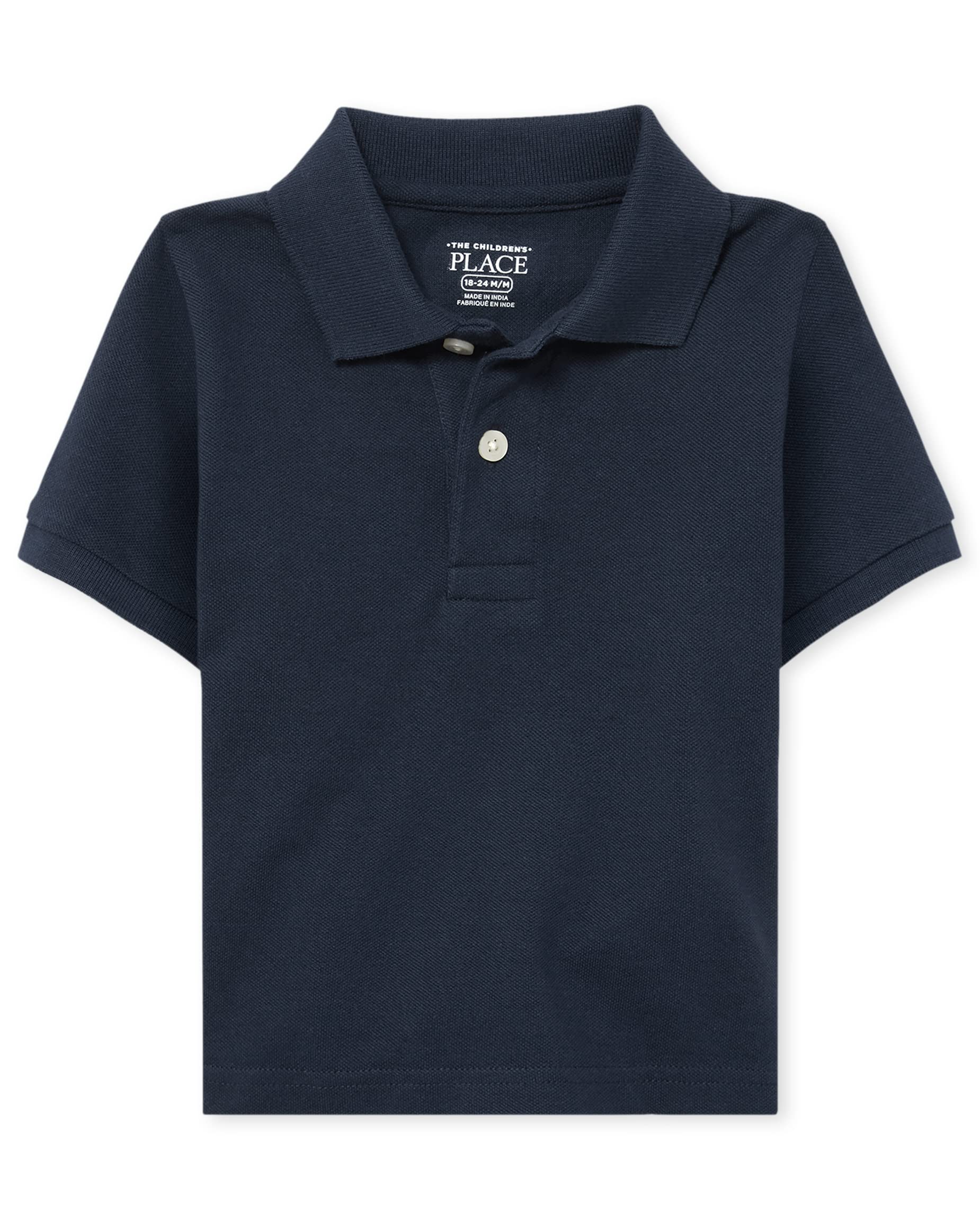 The Childrens Place Baby Boys and Toddler Boys Short Sleeve Pique Polo, Nautico, 12-18 MONTHS