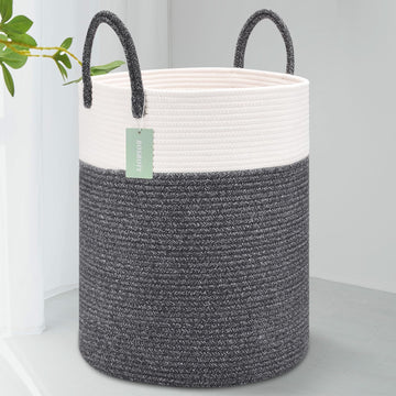 Bosroty Large Laundry Hamper Basket For Clothes 65L, Nursery Hamper, Blanket Basket, Clothes Basket Laundry, Tall Rope Baskets,
