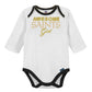 Gerber Nfl New Orlean Saints 3 Pack Bodysuit Footed Pant And Cap Registry Gift Set, Black/White New Orlean Saints, 0-3M