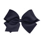 Wee Ones Girls' Classic Grosgrain Hair Bow On A Weestay Clip With Plain Wrap, King, Navy