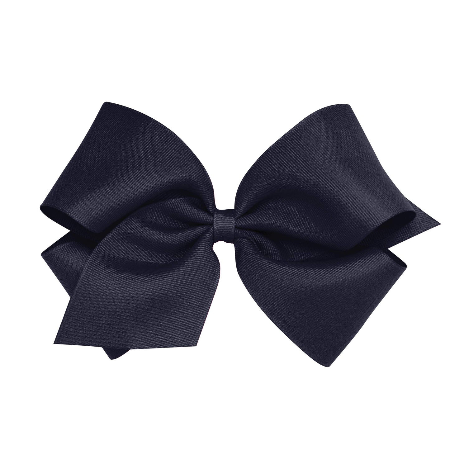 Wee Ones Girls' Classic Grosgrain Hair Bow On A Weestay Clip With Plain Wrap, King, Navy