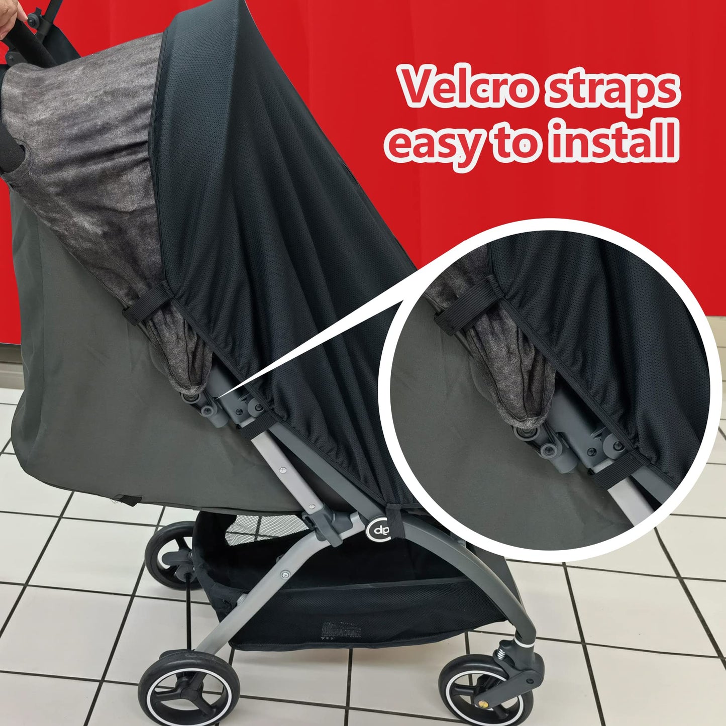 Sun Shade for Strollers, UV Sun and Sleep Shade Universal Fit for Baby Strollers, Blackout Stroller Cover, Breathable and Stops