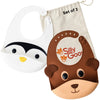 Silly Goose Set Of 2 Silicone Animal Baby Bibs For Babies And Toddlers, Waterproof, Adjustable, Soft, Extra Wide Food Catcher Po