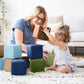 ECR4Kids SoftZone Patchwork Toddler Building Blocks, Foam Cubes, Earthtone, 12-Piece