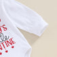 Twopumpkin My First Valentines Day Baby Girl Outfit Infant Daddys Valentines Onesie Newborn Bell Bottoms Valentines Clothes (Mom
