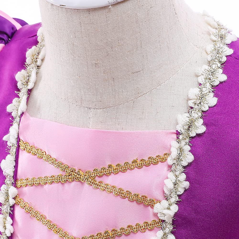 Dressy Daisy Long Braid Princess Costume Halloween Birthday Party Fancy Dress Up With Long Braid For Girls Size 12