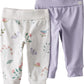 Little Planet By Carter'S Unisex-Baby 2-Pack Pants Made With Organic Cotton, Botanical Butterfly Print/Lilac, 6 Months