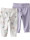 Little Planet By Carter'S Unisex-Baby 2-Pack Pants Made With Organic Cotton, Botanical Butterfly Print/Lilac, 24 Months