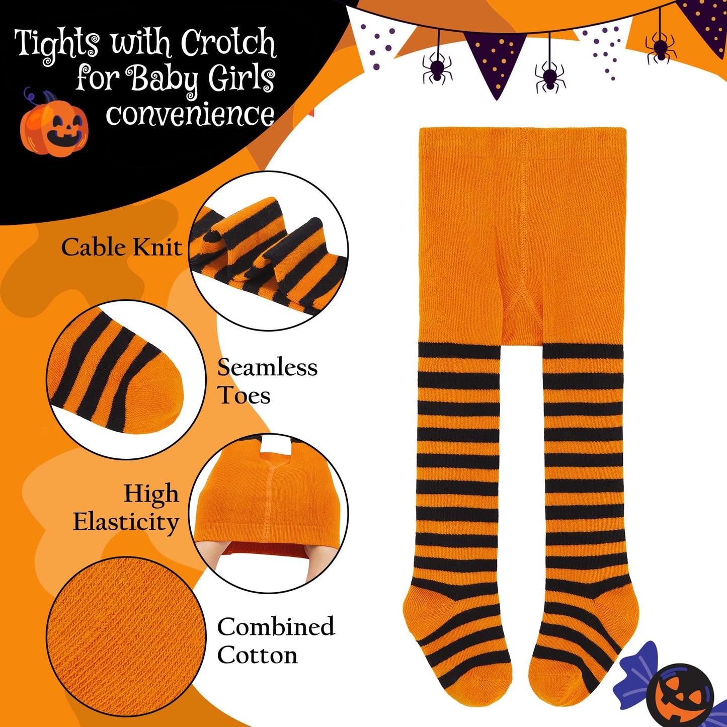 Zando Baby Leggings Infant Tights Baby Tights Infant Leggings Baby Leggings 18-24 Months Halloween Infant White Tights Baby Legg