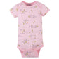 Gerber Baby Girls' 4-Pack Short Sleeve Onesies Bodysuits, Princess Pink, Newborn