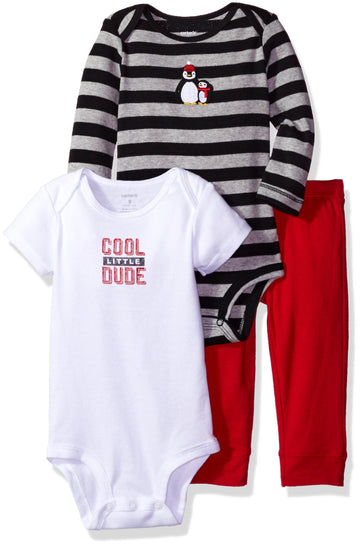 Carter'S Baby Boys 3 Pc Back Art 126G424, Red, 3M