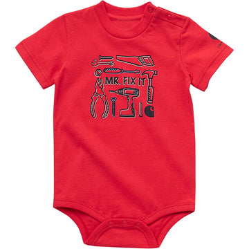 Carhartt Baby Boys Short-Sleeve Graphic Bodysuit And Toddler T-Shirt Set, Bittersweet Red Farming, 3 Months Us