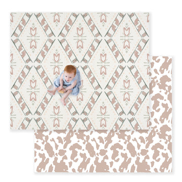 Jumpoff Jo Baby Play Mat - Large Folding Foam Play Mat For Infants, Babies, Toddlers, Waterproof, Double-Sided (70' X 59') - W