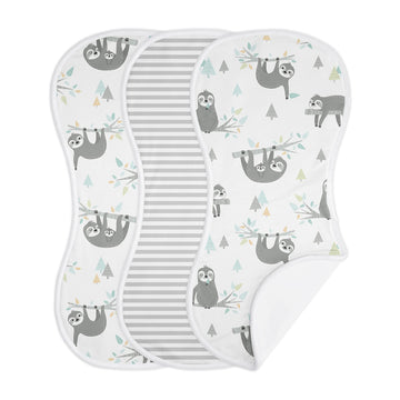 Sweet Jojo Designs Blue Jungle Sloth Baby Boy Girl Absorbent Burp Cloths Infant Newborn Turquoise Grey And Green Tropical Gender