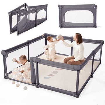 Sweeby Baby Playpen, 79x71 Inch Foldable Playpens for Babies and Toddlers with Gate, Extra Large Playpen with Door Play Yard for