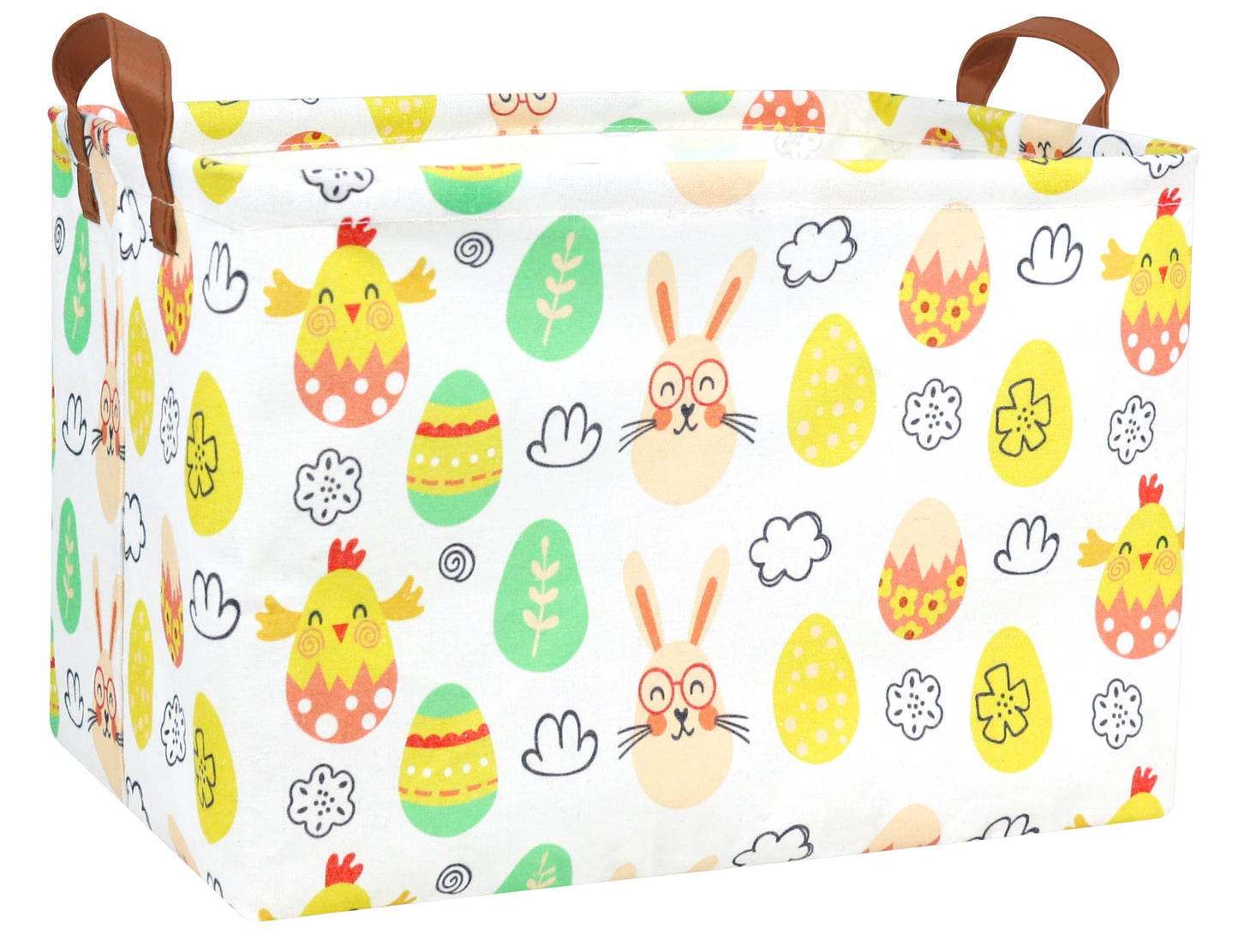BOOHIT Large Easter Baskets for Kids Teen Boys Personalized Egg Hunting Baskets Baby Girl Fabric Empty Easter Gift Bakset ( Glas