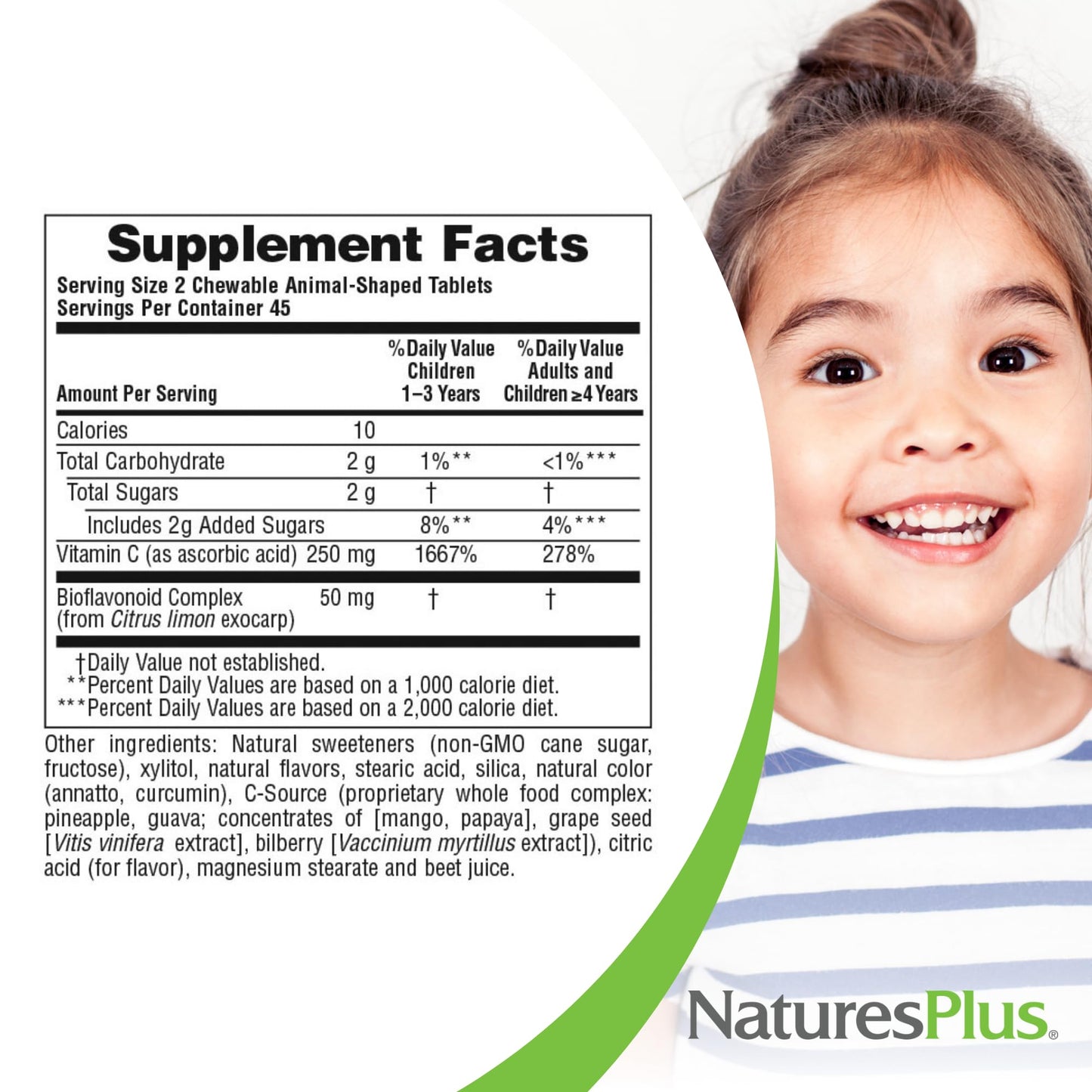 Natures Plus Animal Parade Vitamin C Children'S Chewable - Natural Orange Juice Flavor - 90 Animal-Shaped Tablets - Vegan, Veget