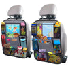 ULEEKA Car Backseat Organizer with 11 Table Holder, 10 Storage Pockets Seat Back Protectors Kick Mats for Kids Toddlers, Travel 