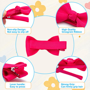 Hair Bows For Girls, 40Pcs 1.8' Fully Lined Hair Clips, Alligator Hair Accessories For Kids And Teens (20 Colors In Pairs)