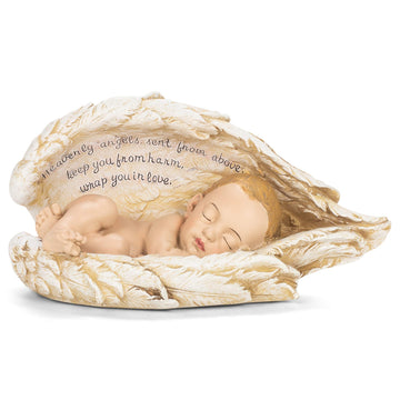 Joseph'S Studio 4.25 Inch Tall Sleeping Baby In Wings Figurine