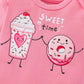 Baby Girl Clothes Gifts Outfits Spring Fall Winter Long Sleeve Romper And Pant Set Pink Cake/Donut 12-18 Months
