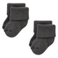 Hudson Baby Unisex Baby Cotton Rich Newborn And Terry Socks, Solid Gray White, 6-12 Months