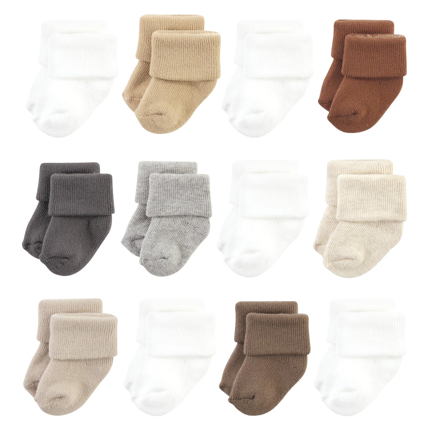 Hudson Baby Unisex Baby Cotton Rich Newborn And Terry Socks, Neutral Tones, 0-6 Months