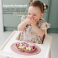 Ezpz Mini Mat For 12 Months+ (Blush) - 100% Silicone Baby Plates With Suction And Built-In Placemat For Infants + Toddlers - Bab