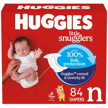 Huggies Size Newborn Diapers, Little Snugglers Baby Diapers, Size Newborn (Up To 10 Lbs), 84 Count, Packaging May Vary