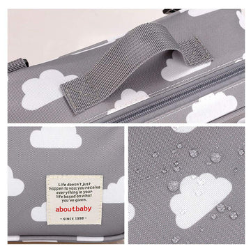 MOMIGO Baby Diaper Caddy Tote Baby Stroller Bag Nursery Storage Bin for Wipes & Toys Mini Diaper Bag for Outdoor (Grey Cloud)