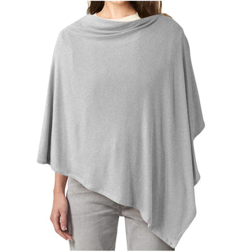 Konssy Knit Nursing Cover For Breastfeeding, 360 Full Privacy Breathable Breastfeeding Cover, Multi-Use Carseat Canopy(Grey)