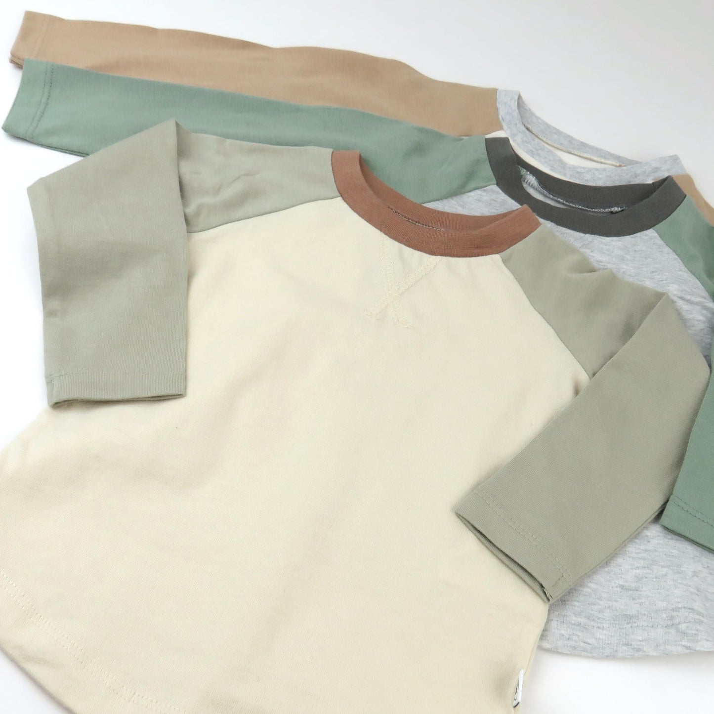 Honestbaby Multipack Long Sleeve T-Shirts Tee 100% Organic Cotton Infant Baby, Toddler, Little Kids Boys, Girls, Unisex, Sandy T
