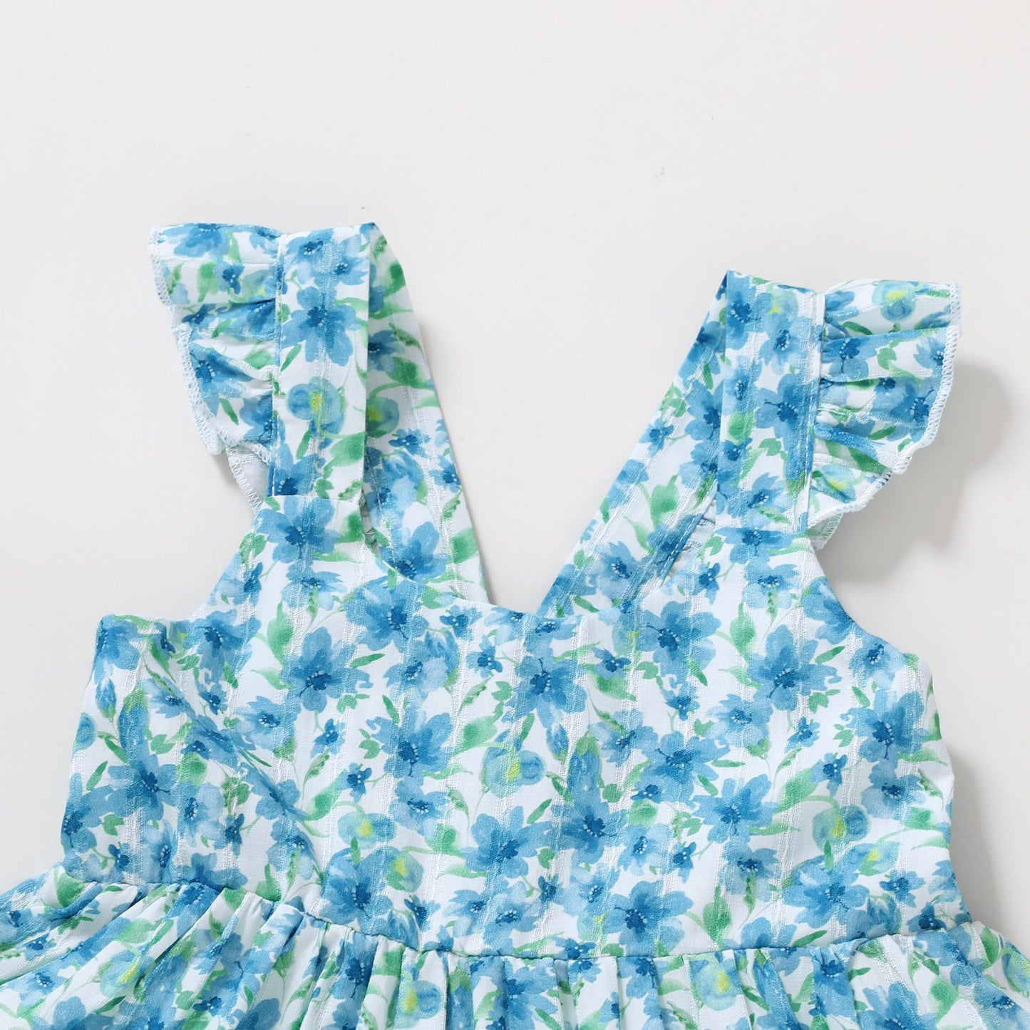 Younger Tree Toddler Baby Girl Dress Summer Outfits Flutter Sleeve Smocked Dress Kids Causal Boho Dresses Clothes (4-5T, Toddler