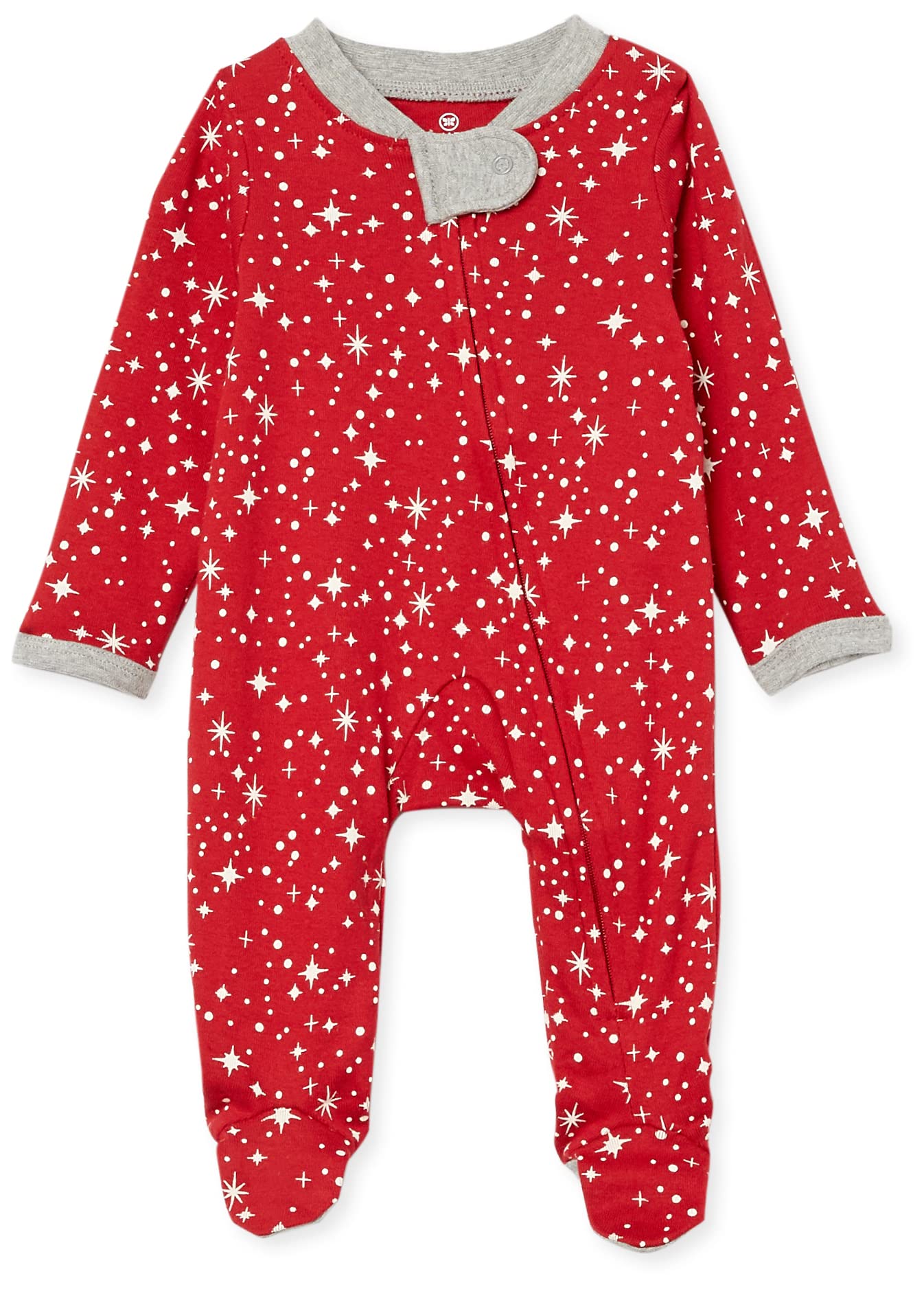Honestbaby Sleep And Play Footed Holiday Pajamas One-Piece Sleeper Zip-Front Organic Cotton Pjs Baby Boys, Girls, Unisex, Twinkl