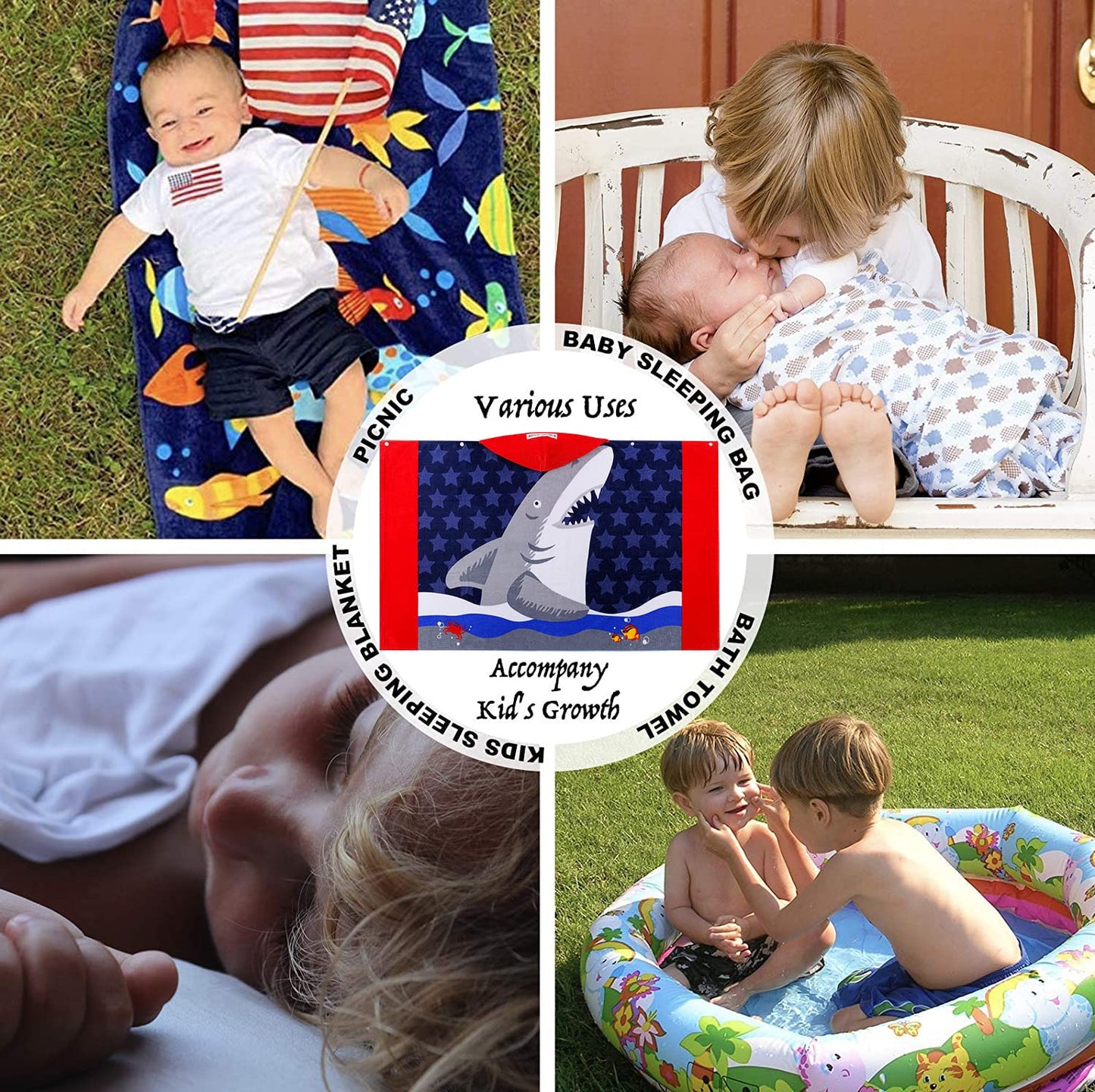 VOOVA & MOVAS Toddler Bath Towels Age 3-10,30X50, Soft | Thick | Cotton | Oversized Absorbent - Beach | Bath | Pool | Swim Tow