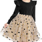 Arshiner Toddler Tutu Dress Velvet Fall Long Sleeve Winter Party Birthday Formal Outfit Black 3T