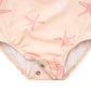 Gerber Girls' Toddler Long Sleeve One Piece Rashguard Swimsuit, Pink Starfish